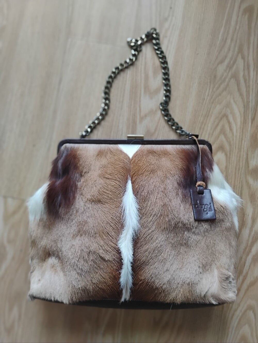 Diane Gail SPRINGBOK Antelope Fur Shoulder Bag Y2K